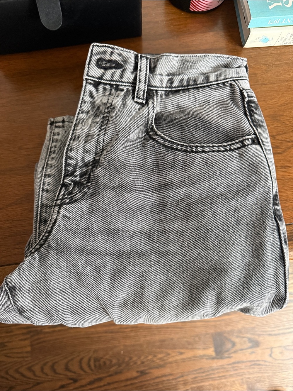 La Ligne Gray Wash Barrel Jeans